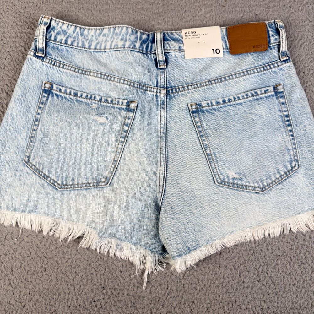 Aeropostale Aero Mom Shorts Womens 10 x 2.5 Acid Washed Non Stretch Distressed